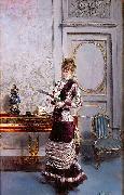 Giovanni Boldini Berthe che guarda un ventaglio oil painting